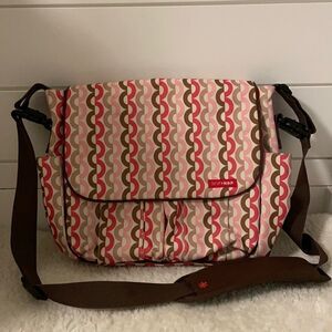 Skip Hop Pink and Brown Diaper Bag